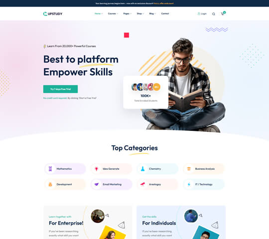 WordPress corporate homepage